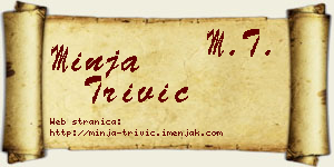 Minja Trivić vizit kartica